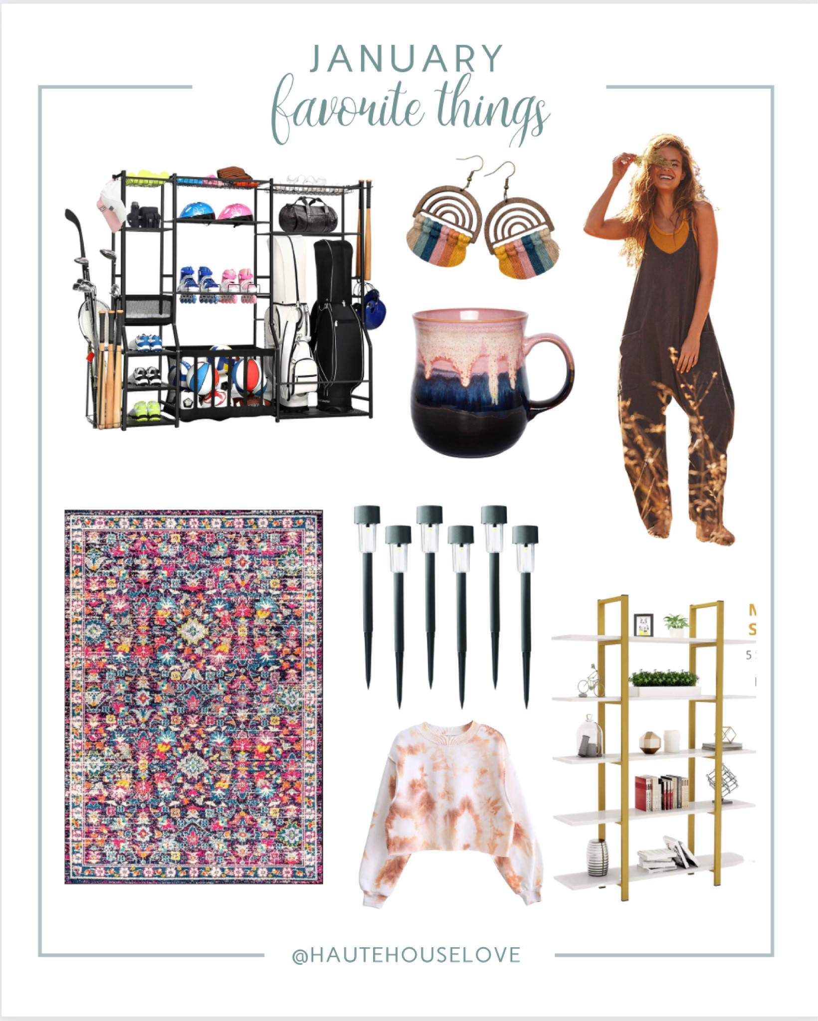 January Favorite Things. This month we handled tons of organizing projects. Office bookshelves and sports equipment storage. Added solar landscape lights to the front yard, a colorful area rug to the office and I shared a ton of cute outfits including the super popular free people hot shot onesie plus tons of Amazon finds. 

See all of January’s favorite things here!

#LTKunder50 #LTKhome #LTKFind