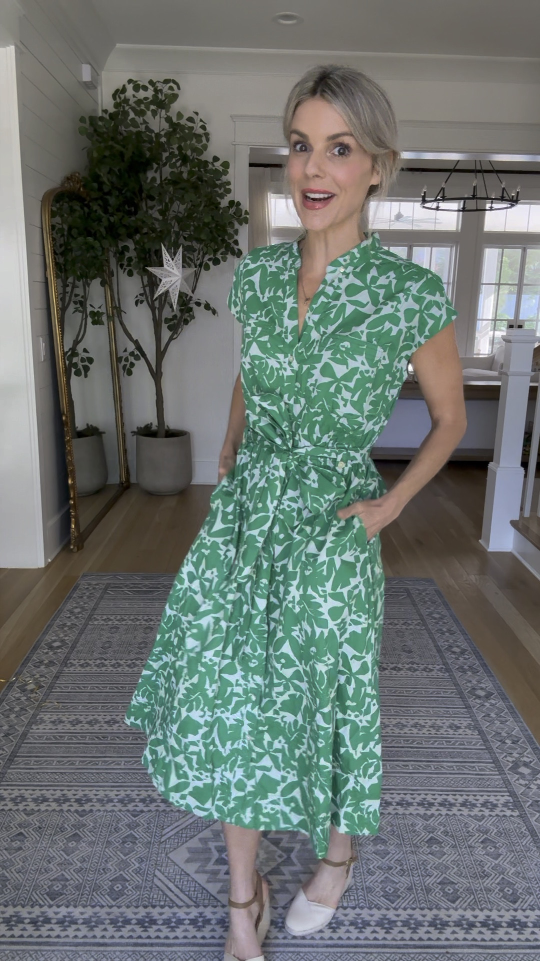 Oh my gosh, this dress is so so so stunning! It comes in sizes XS to XXXL and is true to size! It has pockets, a stretchy waistband, and a tie to cinch in the waist to fit you perfectly. It’s such a steal at $36 because it looks like an expensive boutique dress!

#LTKFindsUnder50