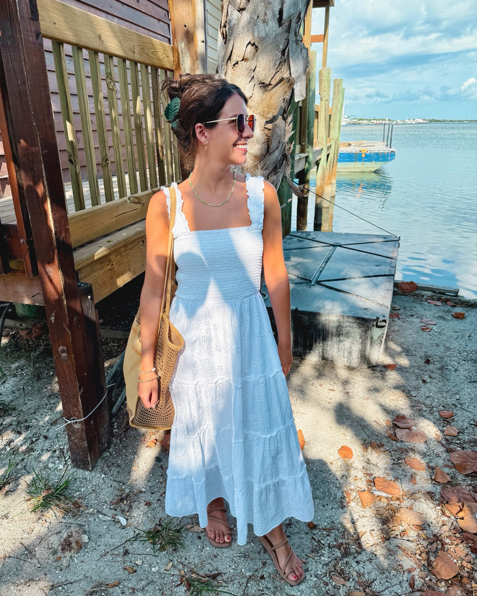 xs in this cotton eyelet dress, 6 in my croc sandals. Love this little green beaded necklace! 💚🌴🤍

#LTKPetite #LTKootd #LTKSeasonal
