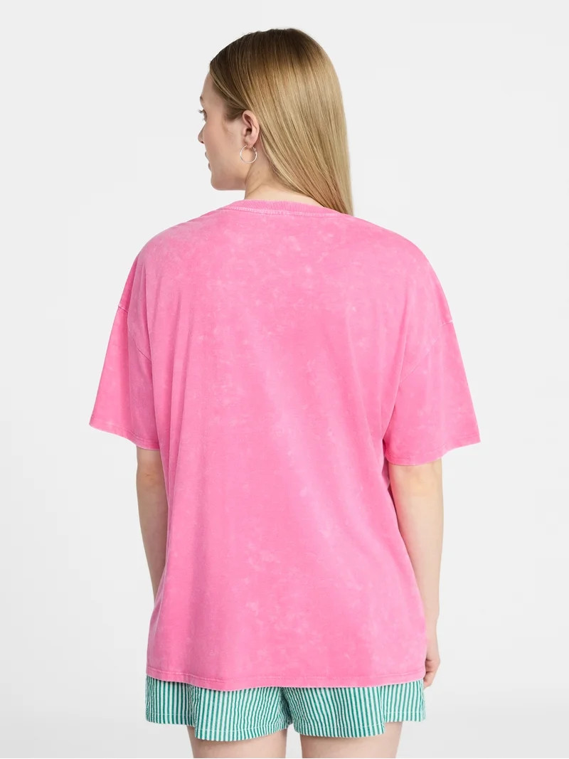 No Boundaries Graphic Oversized Boyfriend Tee, Women's XXS-XXL | Walmart (US)