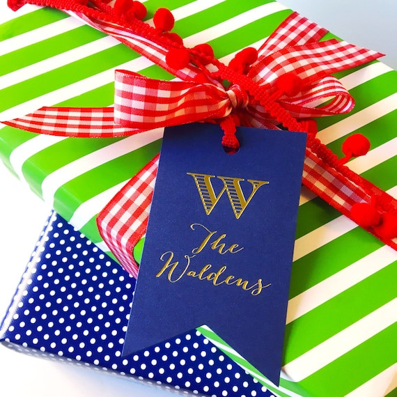 Personalized gift tag, Gold foil gift tag, Foil stamped gift tag, Gold foil tag, Wine tag, Enclos... | Etsy (US)