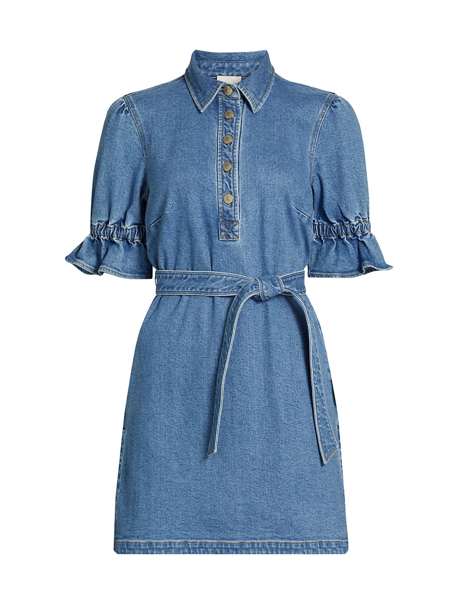 Women's Nataly Denim Belted Minidress - Blue Haze - Size 8 | Saks Fifth Avenue