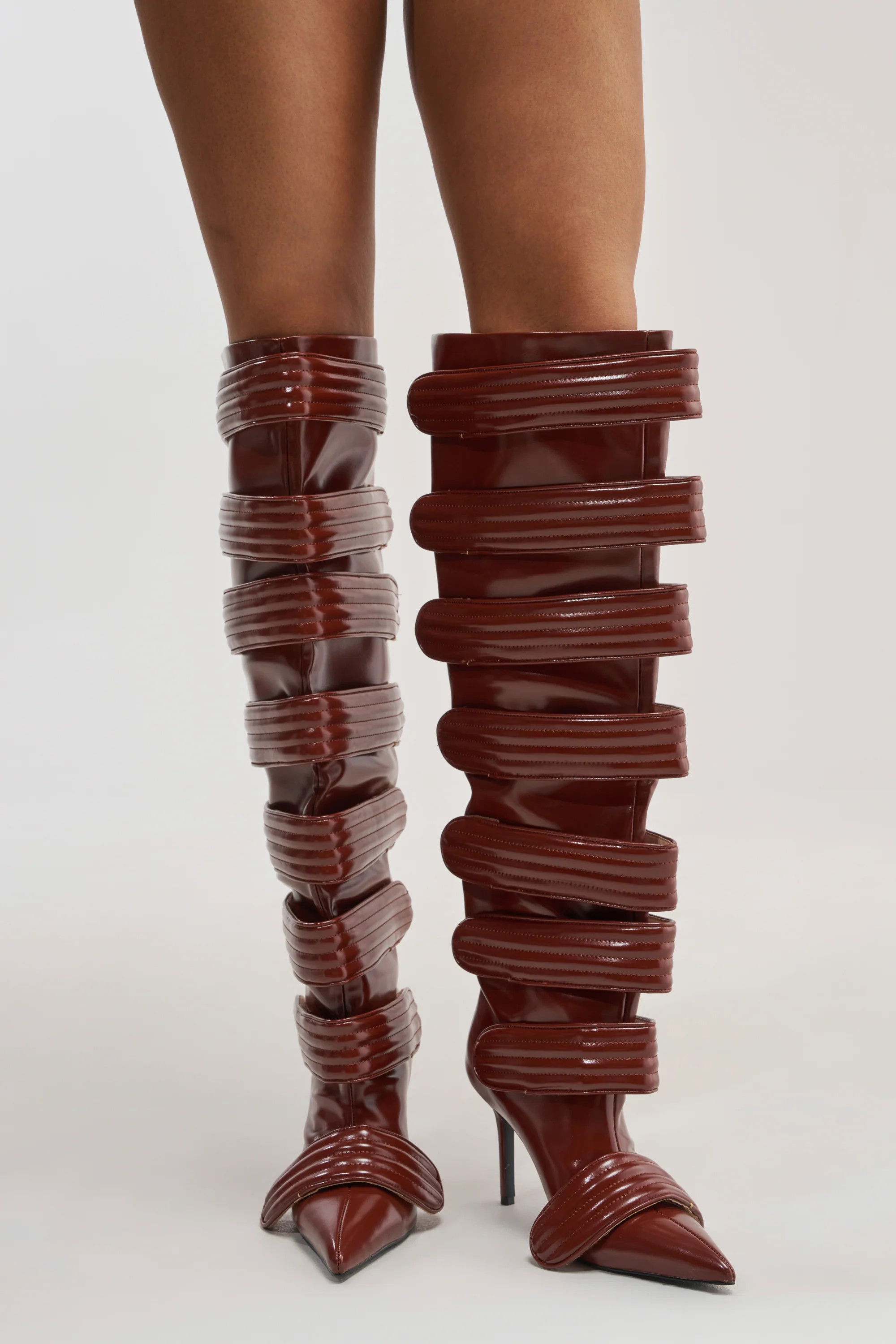 Cognac Knee-High Stiletto Boot, Pointed Toe | AKIRA | AKIRA