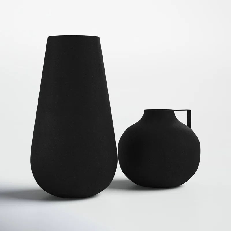 2 Piece Kailani Black Metal Table Vase Set (Set of 2) | Wayfair North America