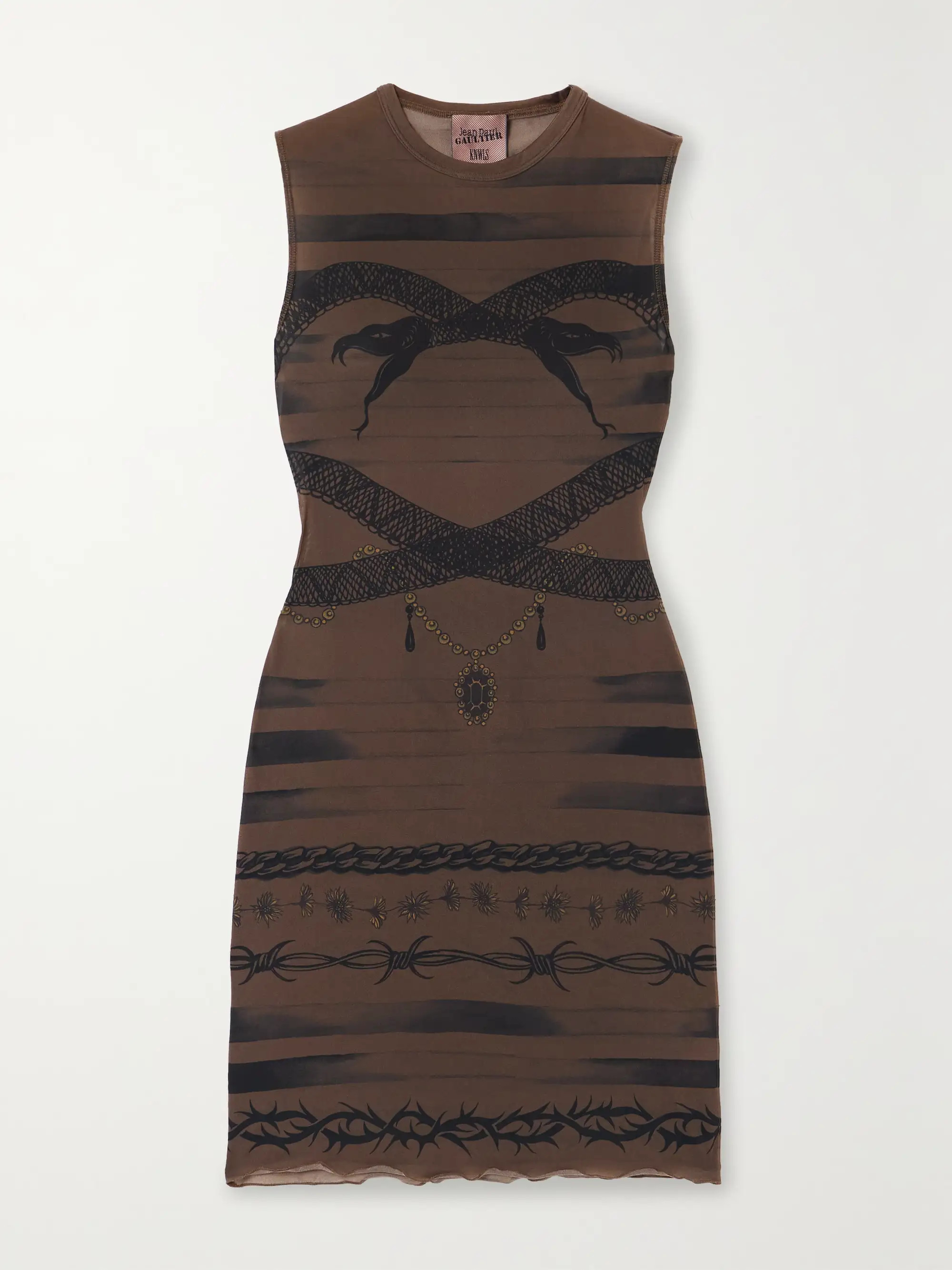 + KNWLS printed stretch-knit mini dress | NET-A-PORTER (UK & EU)