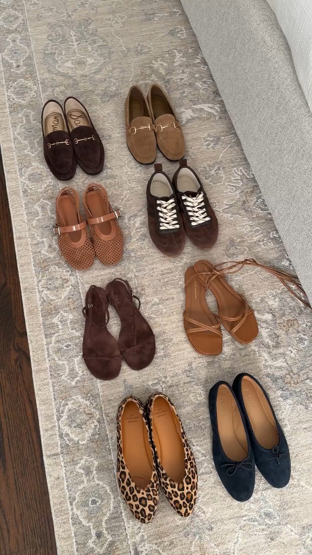 Transitional shoes 
• Sam Edelman loafers 5.5 
• Mango loafers 5 
• Amazon mesh flats 6 worn with inserts 
• Dolce Vita suede sneakers 6, runs small, size up. Also linked sleek neutral Zara sneakers below 
• Margaux wrap sandals 35, went down between my usual half sizes 
• Sezane leopard Matilda ballerina flats, worn with heel lifts so they don’t rub my ankles 
• old navy ballet flats 5.5, linked similar from jcrew that is very comfy 

#LTKSeasonal #LTKmomlife #LTKTravel