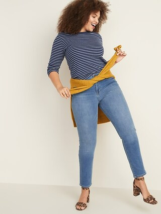 Mid-Rise Power Slim Straight Jeans for Women | Old Navy (US)