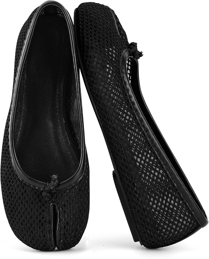 VBDB Mesh Ballet Flats for Women Split Toe Tabi Flats Wide Width Mesh Flats Low Heel Casual Balle... | Amazon (US)