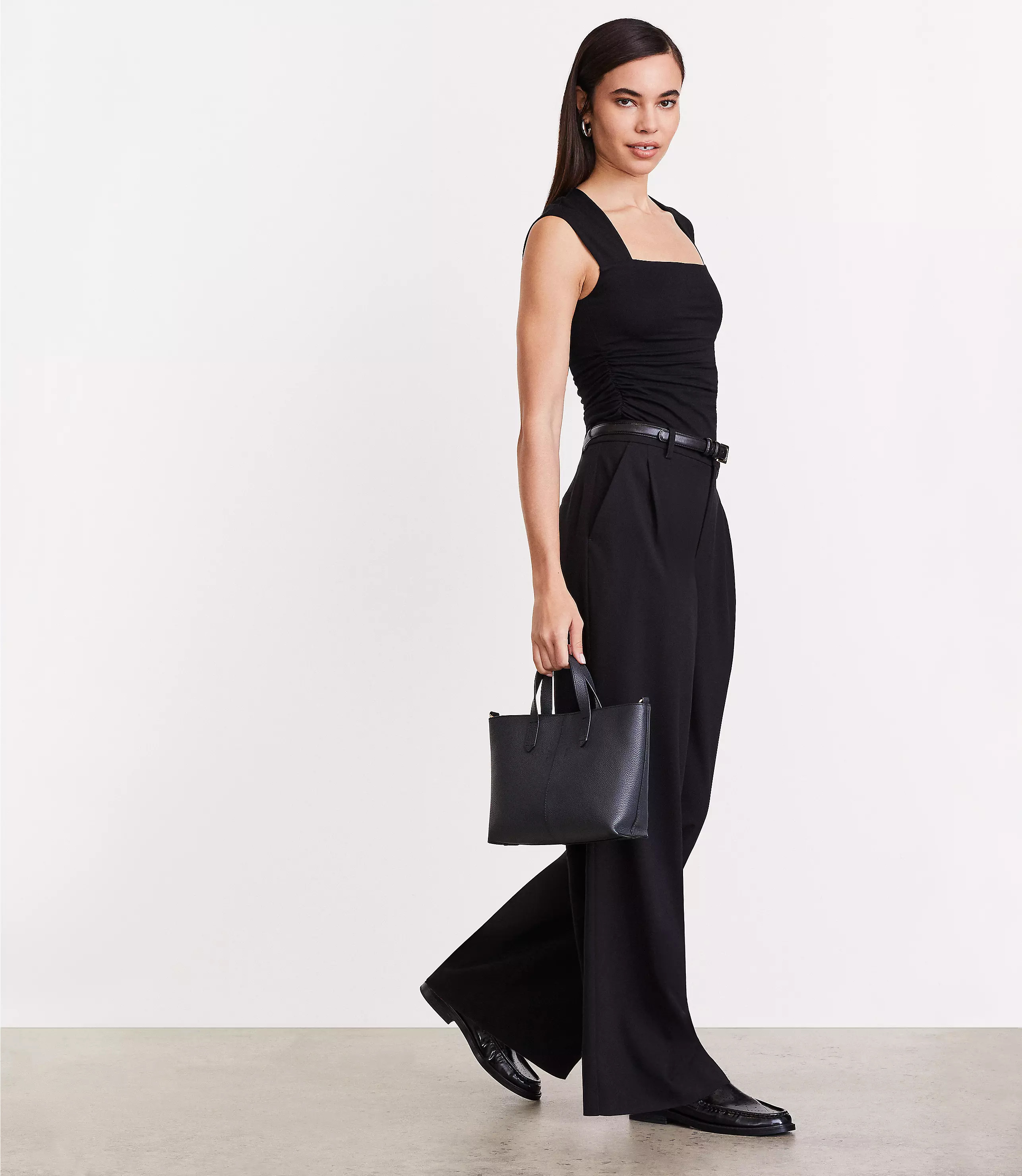 LOFT Versa Seasonless Stretch Double Pleat Wide Leg Pant | LOFT