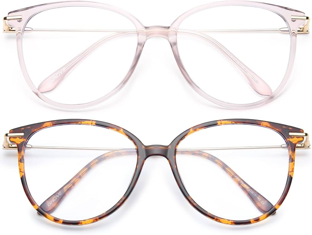 Gaoye Blue Light Blocking Glasses Women/Men, Fashion Cat Eye Fake Eyeglasses UV Ray Filter Comput... | Amazon (US)