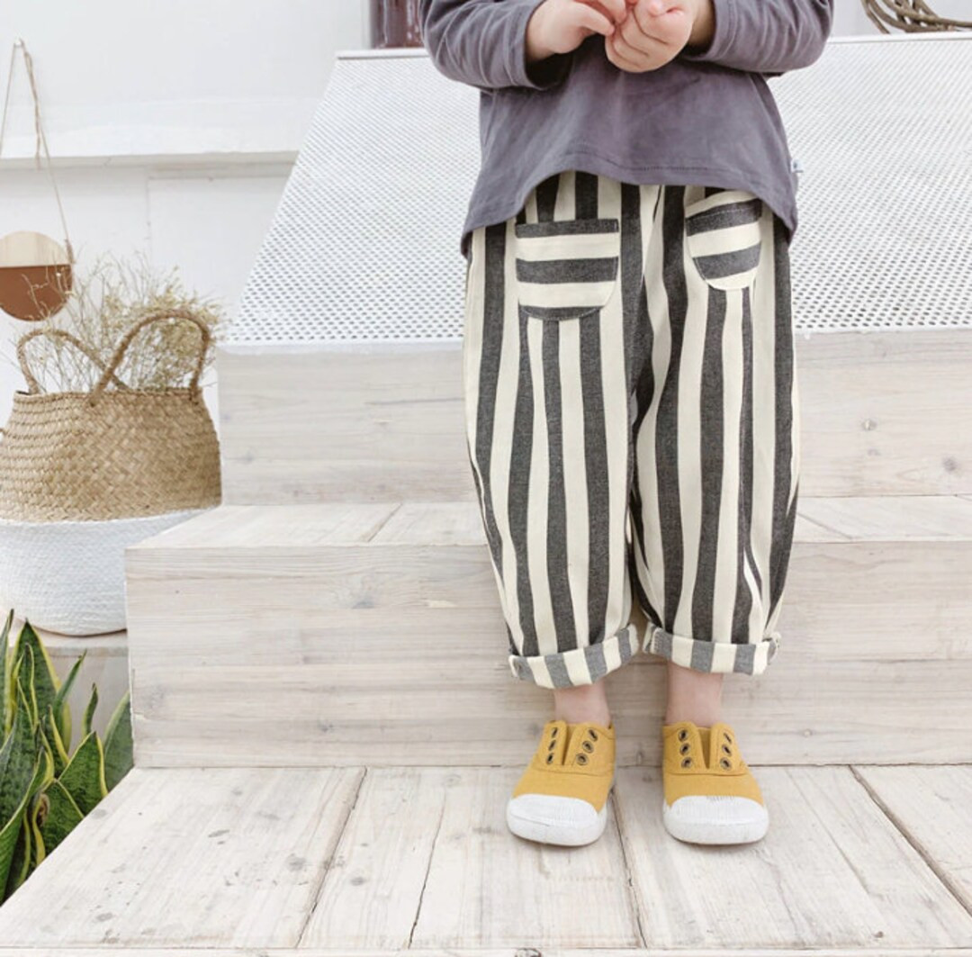 Toddler Line Pants With Front Pockets - Etsy | Etsy (US)