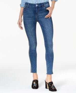 M1858 Kristen Mid-Rise Ankle Skinny Jeans with Side Stripe Detail, Created for Macy's | Macys (US)