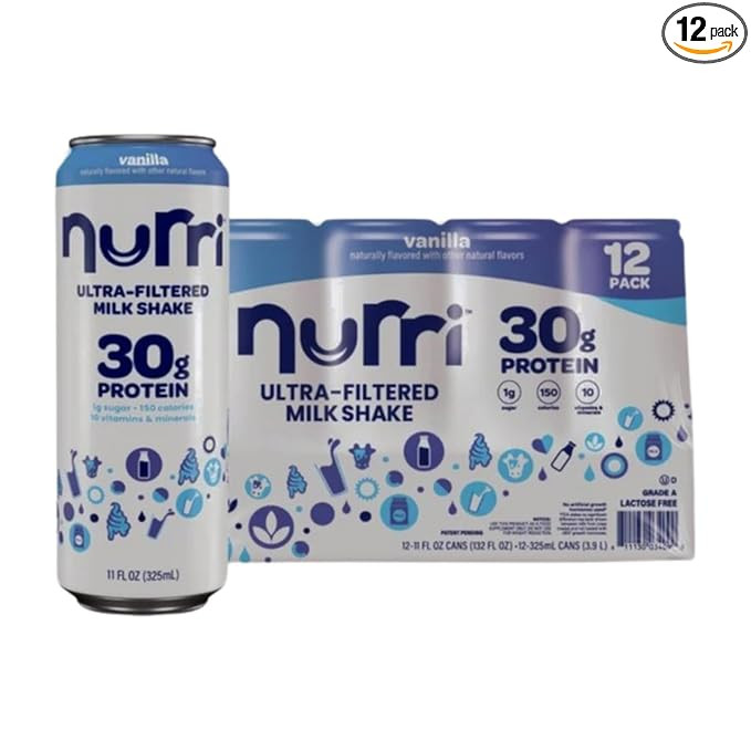 Generic-nurri 12-Pack Ultra-Filtered Vanilla Milk Shake, 30g Protein, 1g Sugar, 150 Calories, 10 ... | Amazon (US)