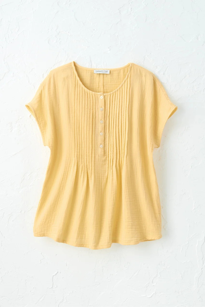 Summer Breeze Gauze Pintuck Top | Coldwater Creek