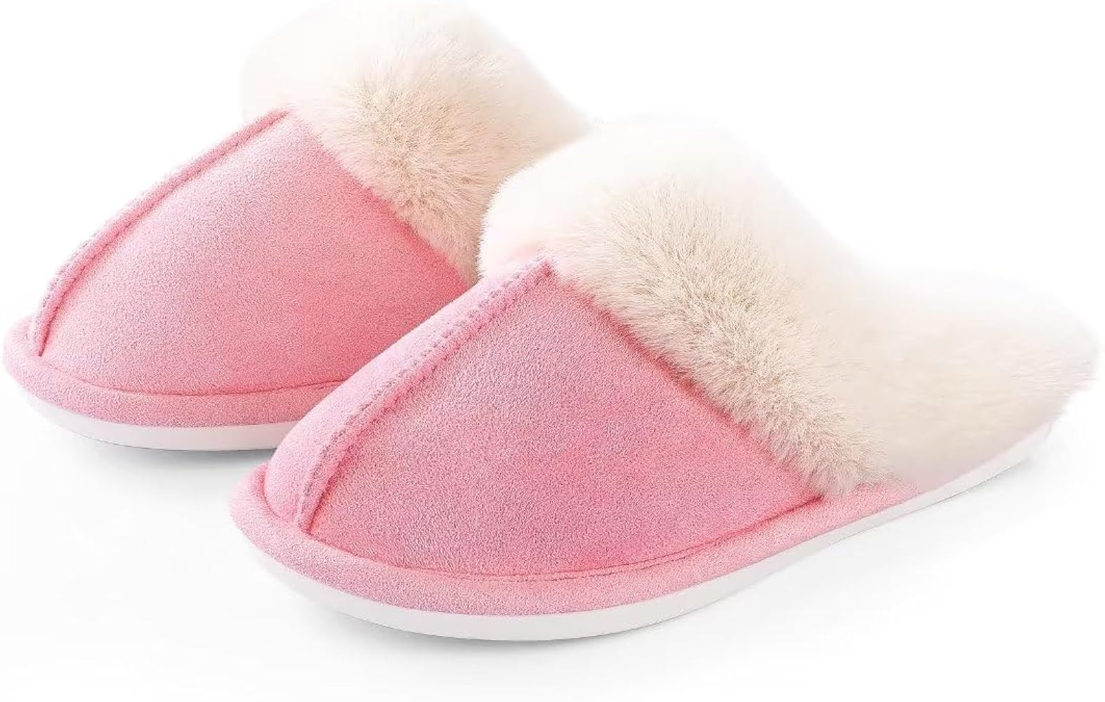 ZriEy Womens Suede Comfy Slippers Memory Foam Fluffy Warm Non-Slip Comfortable Slip-on House Shoe... | Amazon (US)
