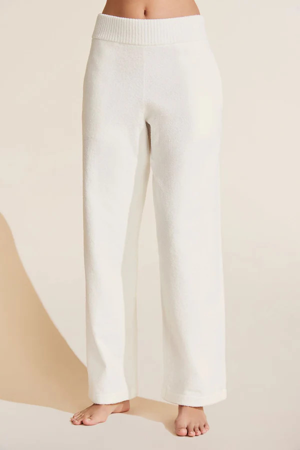 Recycled Boucle Relaxed Fit Pant - Ivory | Eberjey