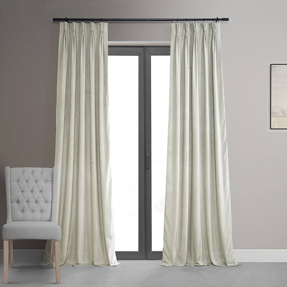 HPD Half Price Drapes Signature Pleated Velvet Thermal Blackout Curtains for Living Room 96 Inch ... | Amazon (US)