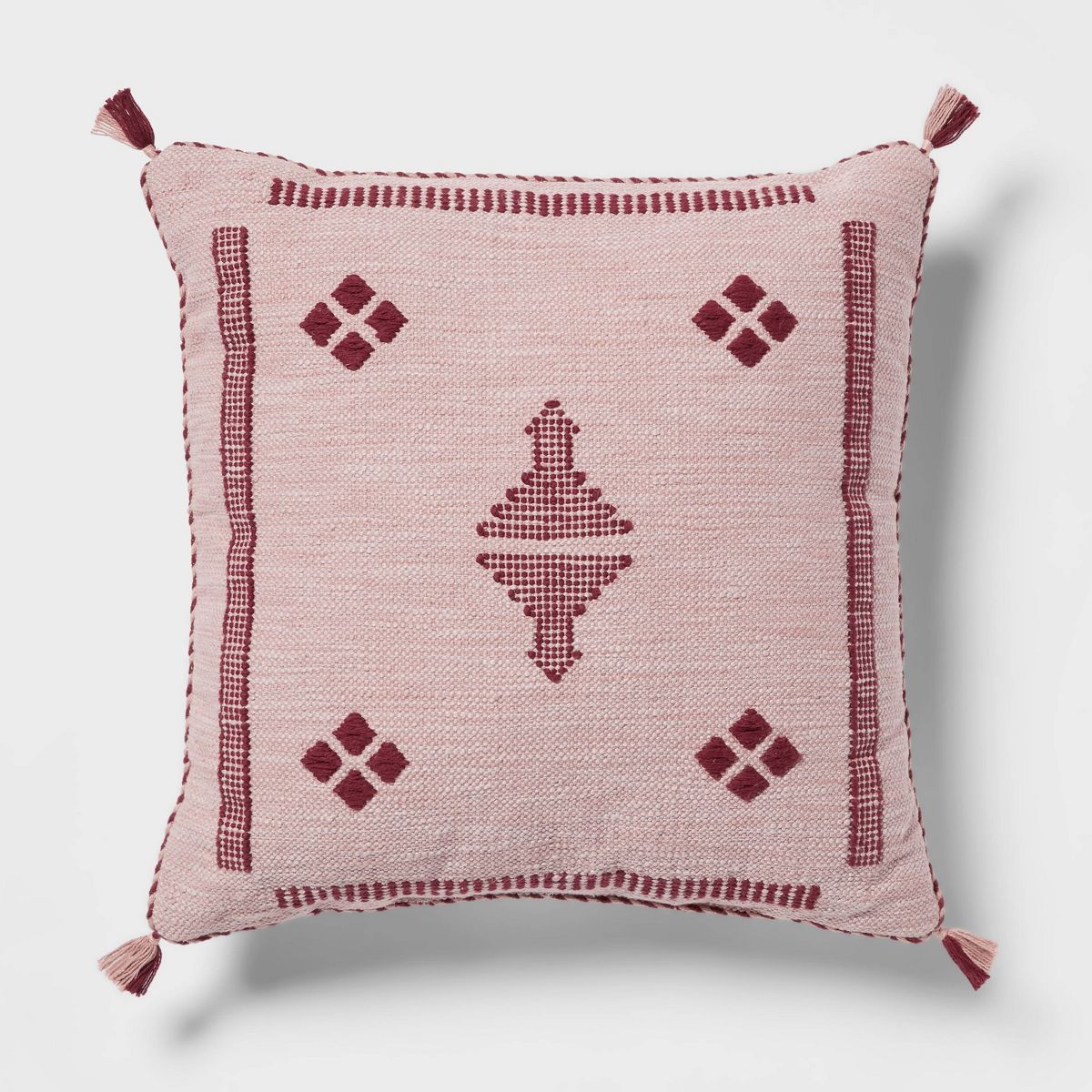 Boho Cactus Silk Woven Square Diamond Dec Pillow Mauve - Threshold™ | Target