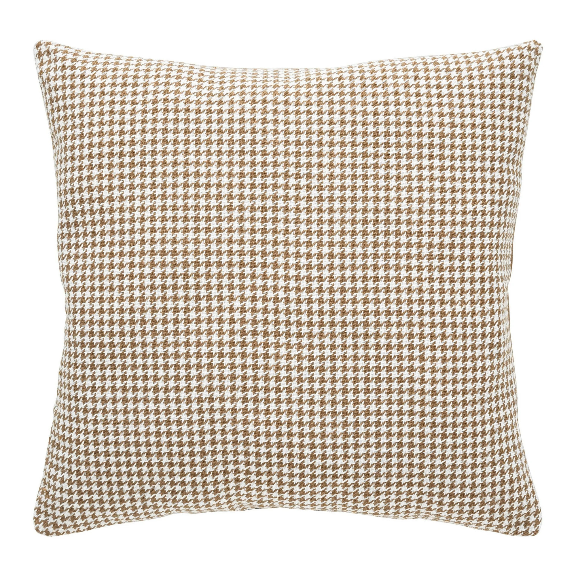 Mainstays 18" x 18" Brown Houndstooth Woven Decorative Pillow | Walmart (US)