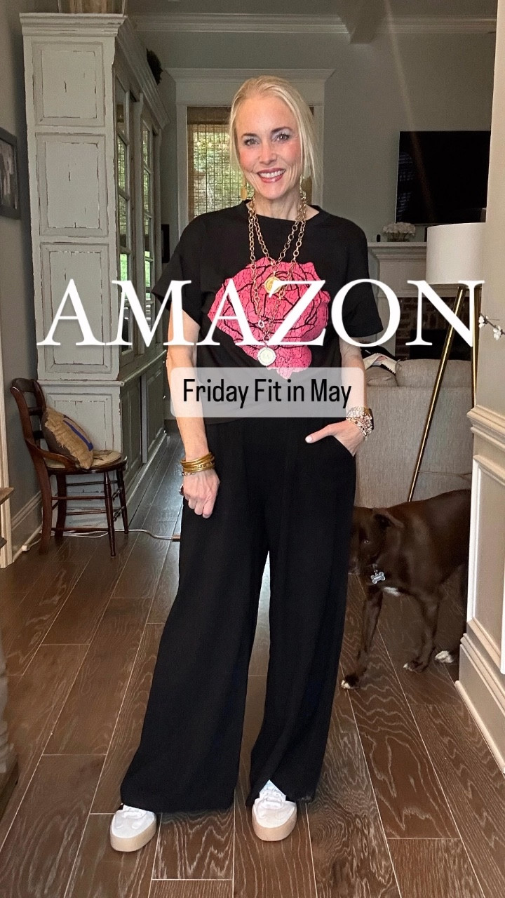 Oops forgot to post this yesterday! 🤦🏼‍♀️ Better late than never, I guess. 

When you want to wear leggings and a T-shirt, but you have to teach, you wear this. It’s basically just a more socially acceptable professional version. I have and love this graphic tee in 4 colors. And y’all have bought this shirt more than any other item of clothing so far this year. It’s just so good and so versatile that having it in more than one color isn’t a bad idea. The pants are soooo comfy and definitely tall-girl friendly. I finished it off with my adidas sambae, everyday jewelry from Amazon, Etsy, and Victoria Emerson. Earrings are Nickel and Suede and the rest is Jennifer Ponson. 

I’m in a medium in the tee and pants and sized down 1 shoe size in my adidas. 

Stats: Age 53, 5’8, 140ish lbs, 6/8/M 

#LTKfindsunder50 #LTKsalealert #LTKover40