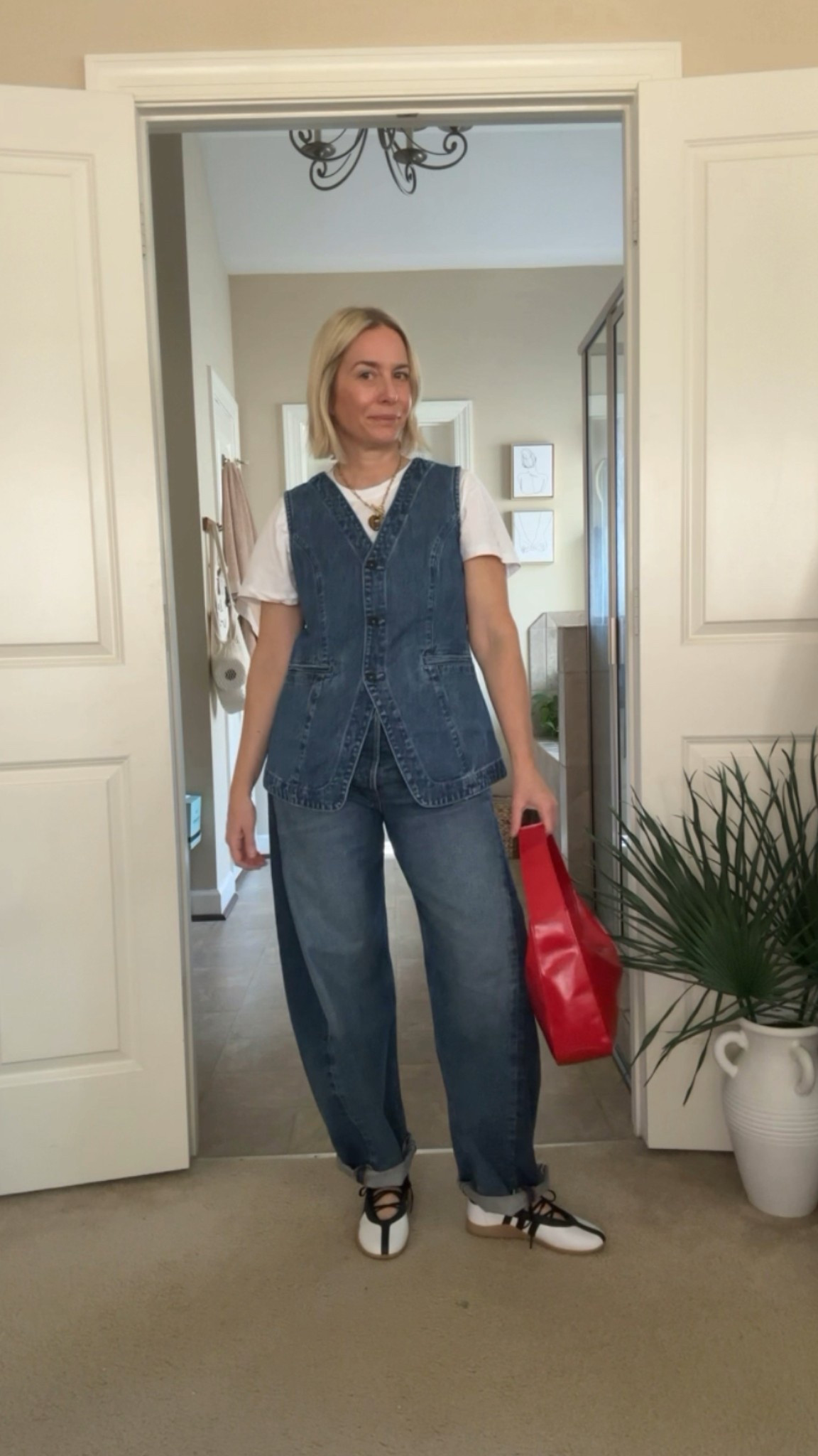 Double Denim 💙❤️

#LTKOver40 #LTKSeasonal #LTKStyleTip