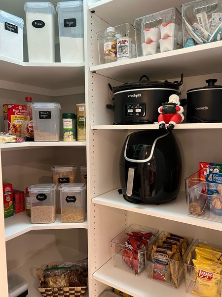 Getting the new pantry organized! So glad I got high enough shelves to hold the air fryer. Added these organizers to keep things fresh and plastic containers for all the snacks! 

#LTKhome #LTKGiftGuide