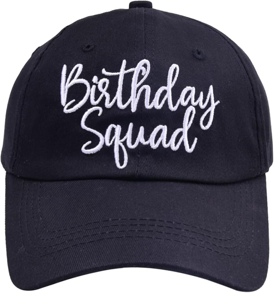 Birthday Party Hats Funny Birthday Queen Squad Embroidery Adjustable Black Baseball Cap for Women | Amazon (US)