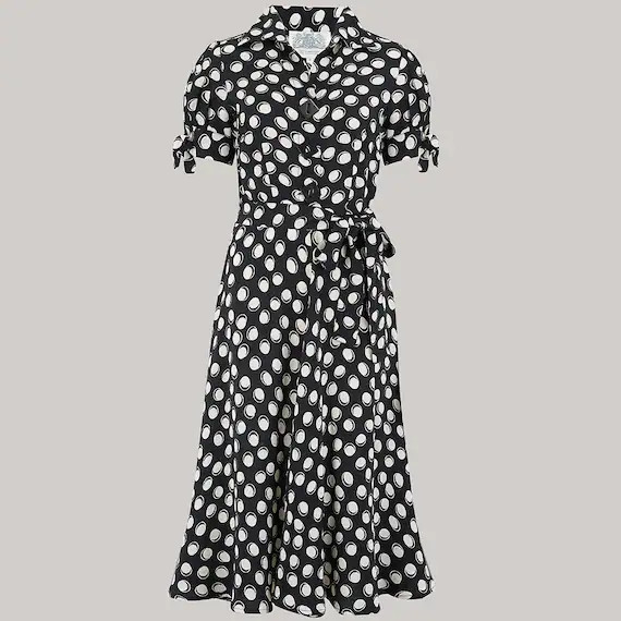 Iris Kleid in schwarz Moonshine Spot von der Schneiderin von Bloomsbury | Authentische Vintage 19... | Etsy (DACH)