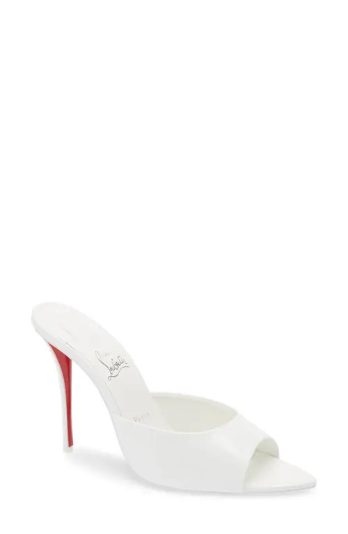 Christian Louboutin Miss Z Pointed Toe Sandal in Bianco/Bianco at Nordstrom, Size 12Us | Nordstrom