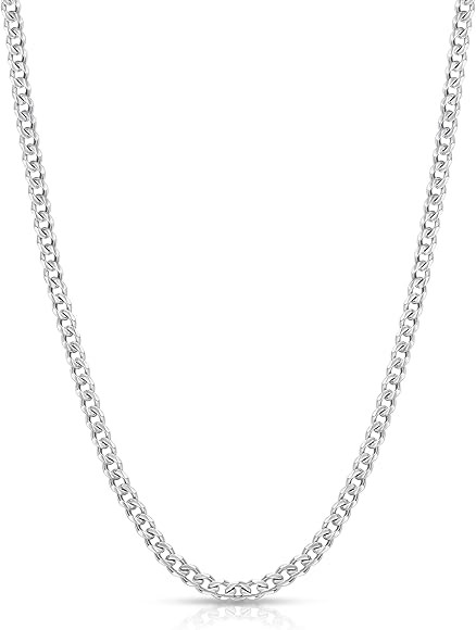 Fiusem 3.5mm Silver Tone/Black/14K Gold Plated Cuban Link Chains for Men, Stainless Steel Chain N... | Amazon (US)