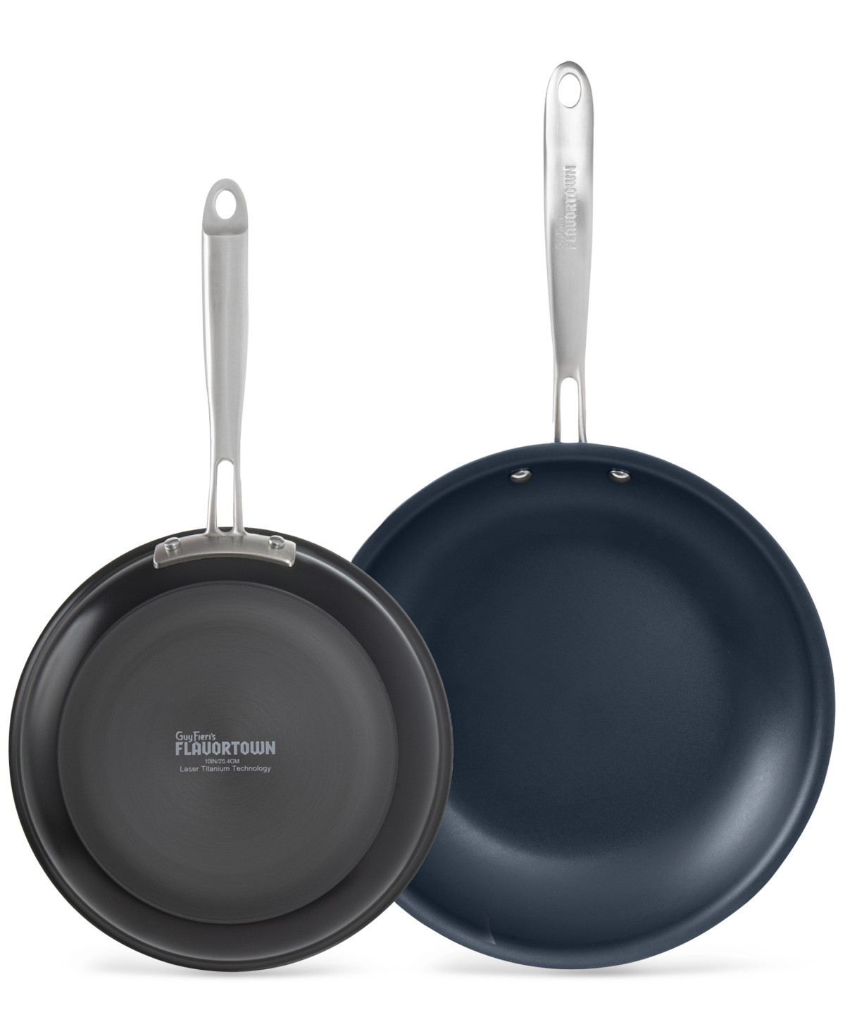 Guy Fieri's Flavortown Hard-Anodized Laser Titanium Aluminum Frypan, Set of 2 - Charcoal | Macy's