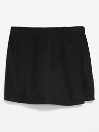High-Waisted Faux-Wrap Linen-Blend Mini Skort | Old Navy (US)