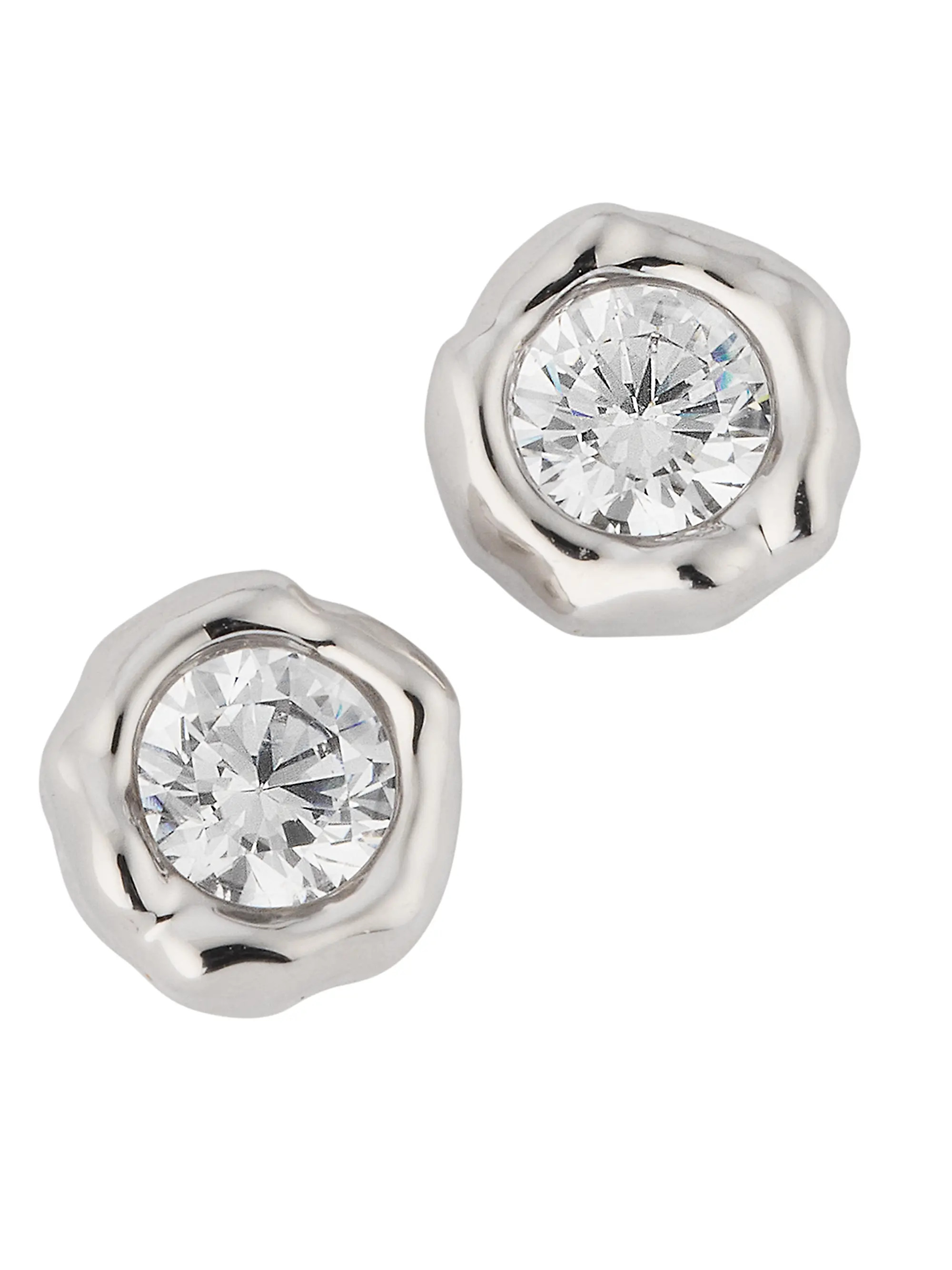 Asterales 14K Gold-Plated & Cubic Zirconia Stud Earrings | Saks Fifth Avenue