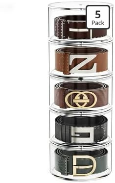 FEMELI Belt Organizer, Acrylic Belt Storage Holder for Closet & Drawer, 5-Layer Stackable Display... | Amazon (US)