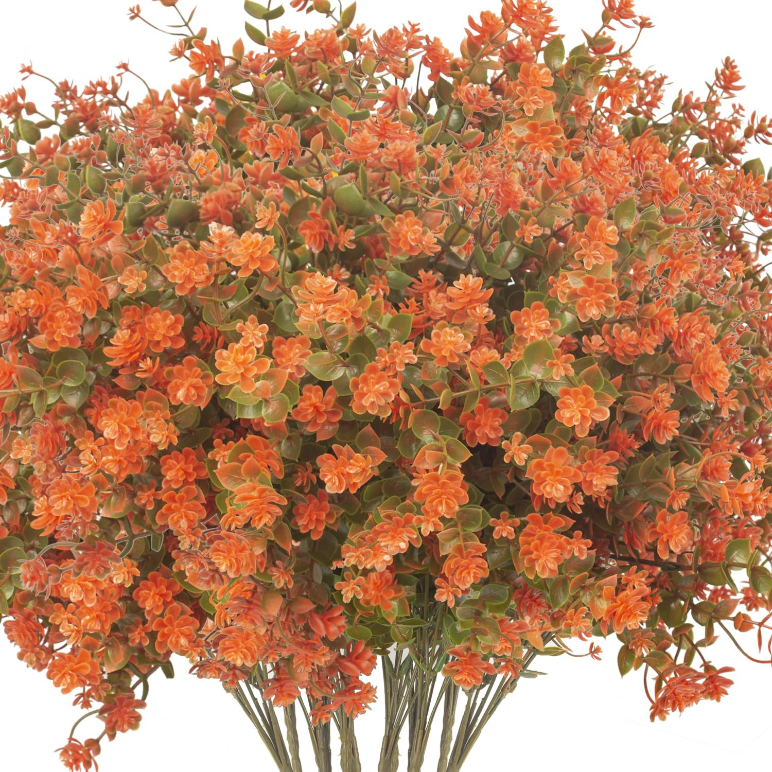 12 Bundles Artificial Fall Flowers for Outdoors, Artificial Plants UV Resistant Fall Fake Mums Pl... | Amazon (US)