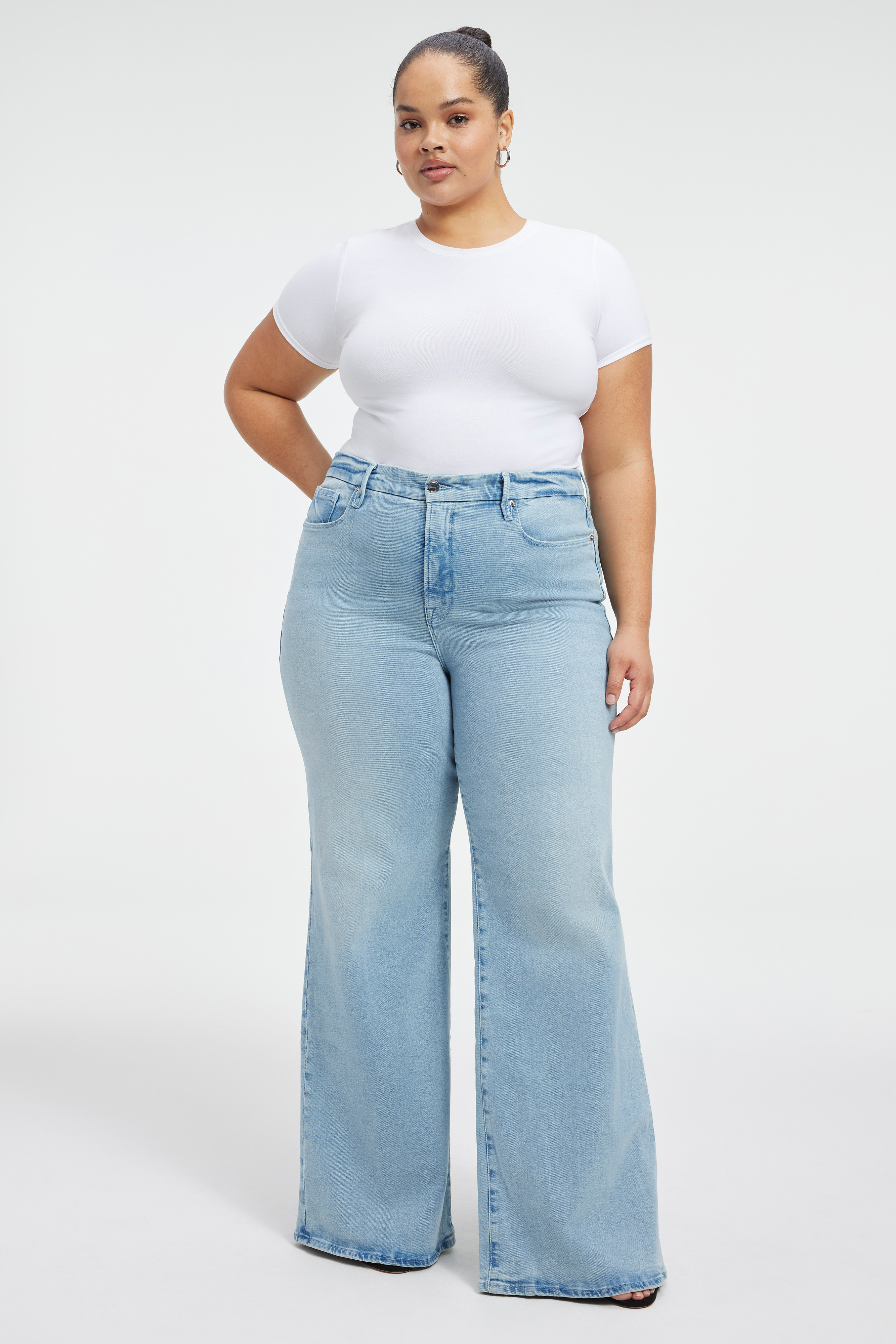 GOOD WAIST PALAZZO JEANS | BLUE452 - GOOD AMERICAN | Good American