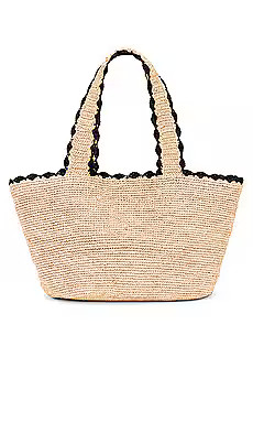 BTB Los Angeles Odesa Tote in Natural & Black from Revolve.com | Revolve Clothing (Global)