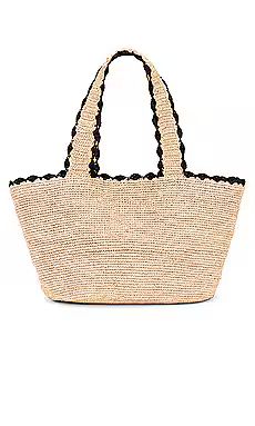 BTB Los Angeles Odesa Tote in Natural & Black from Revolve.com | Revolve Clothing (Global)
