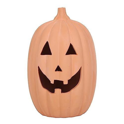 Something Different Wholesale 30cm Terracotta Pumpkin Ornament - Halloween Decor with Spooky Glow, Indoor/Outdoor Jack-o-Lantern | Amazon (US)
