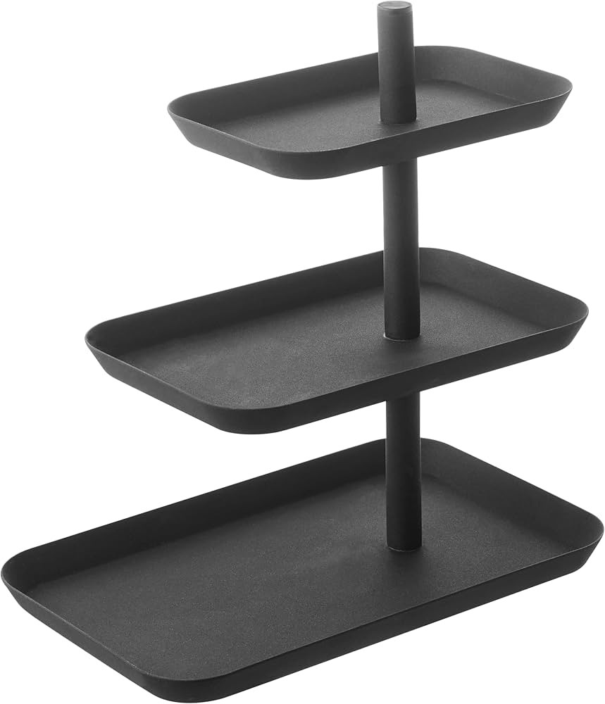 Yamazaki Home 3-Tier Accessory Tray-Jewelry Holder & Storage Organizer | Steel, One Size, Black | Amazon (US)