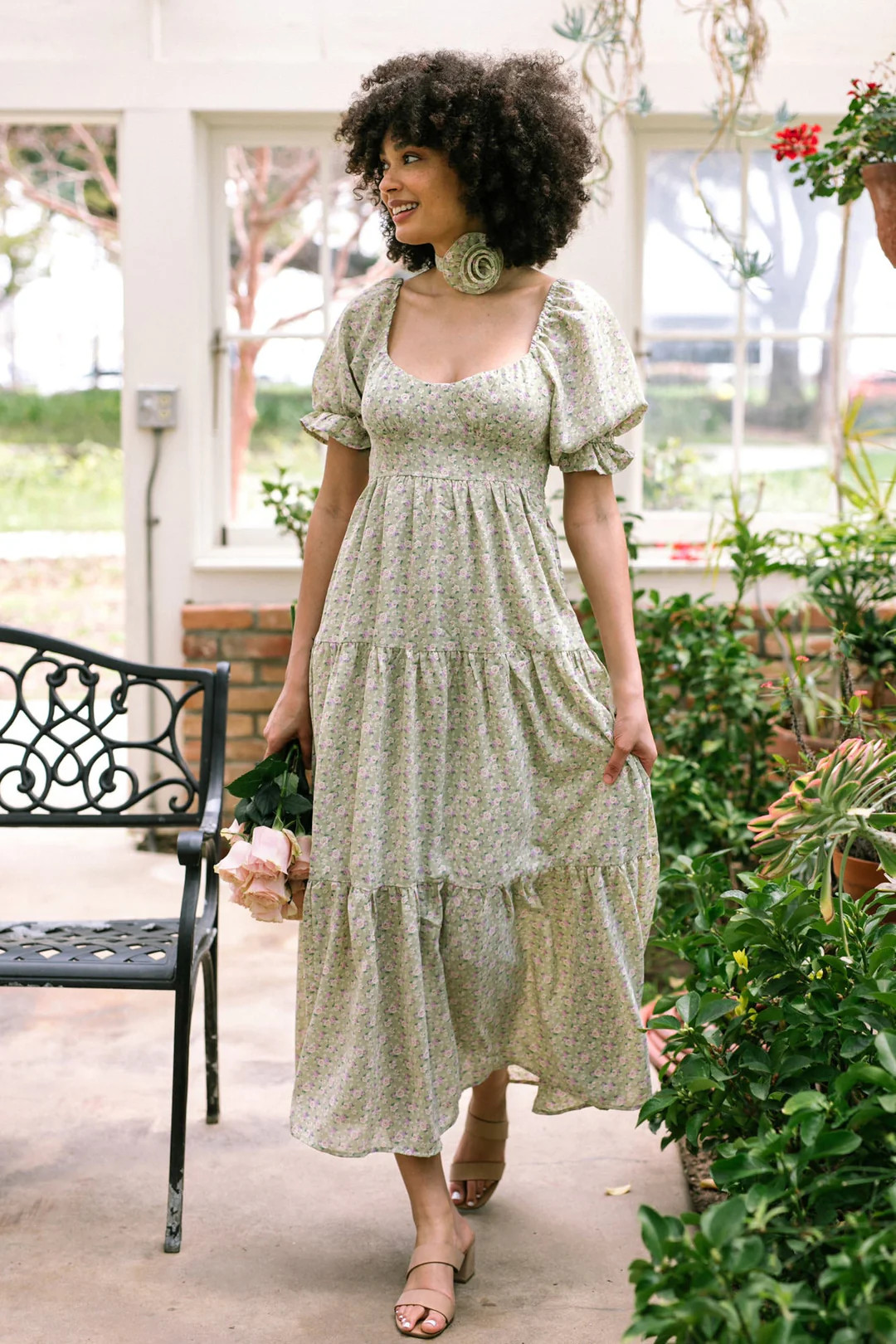 Roseanne Floral Tiered Dress | Morning Lavender