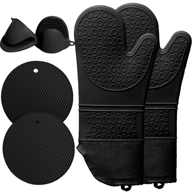 Oven Mitts and Pot Holders Sets,6pcs Pot Holders and Oven Mitts Heat Resistant, Non-Slip Silicone... | Walmart (US)