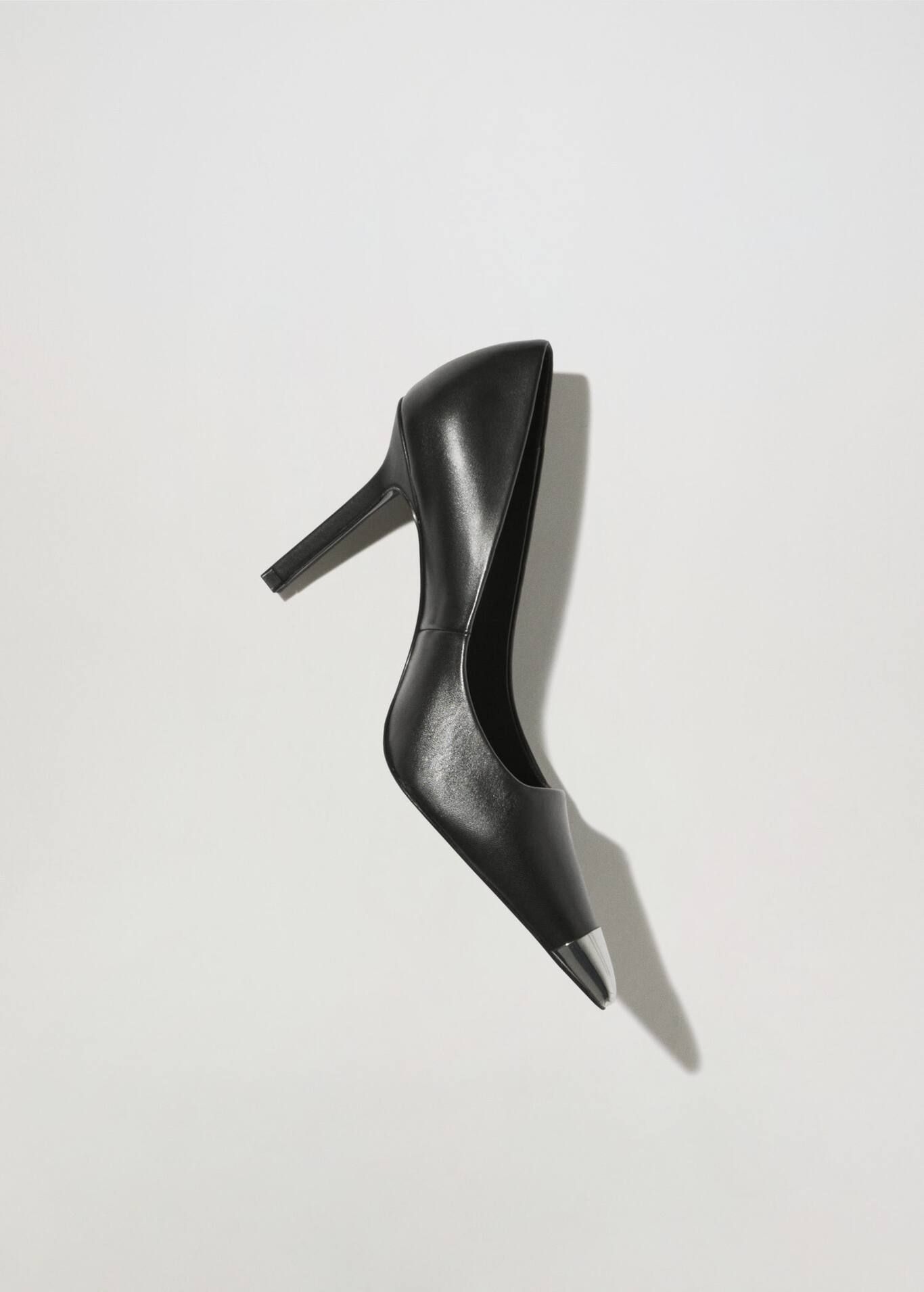 Leather shoes with metallic toe  -  Women | Mango USA | MANGO (US)