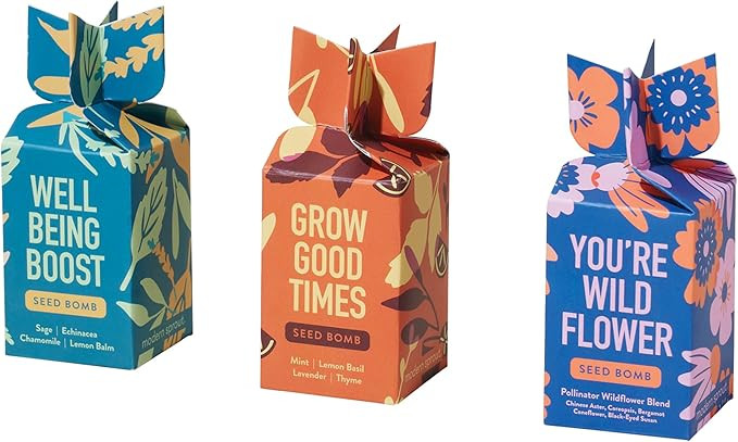 Modern Sprout Seed Bombs - Organic Wildflower & Herbs Seeds for Indoor/Outdoor Gardening - Party ... | Amazon (US)