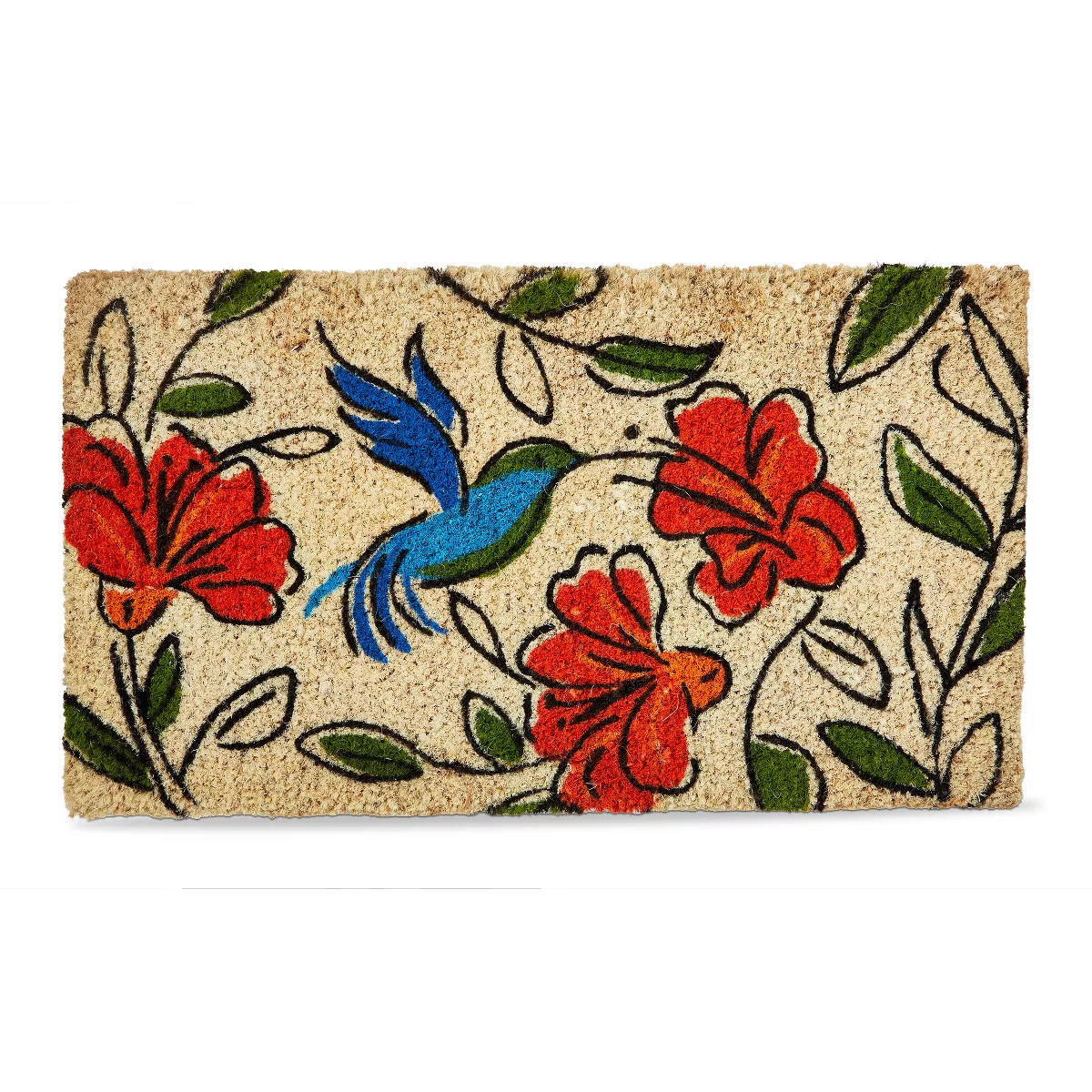 tag 1'6" x 2'6" Sketched Hummingbird Coir Mat Multi Everyday Indoor Outdoor Doormat | Target