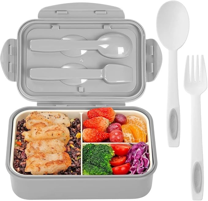 LOVINA Bento Boxes for Adults - 1100 ML Bento Lunch Box Container For Kids With Spoon & Fork - Du... | Amazon (US)