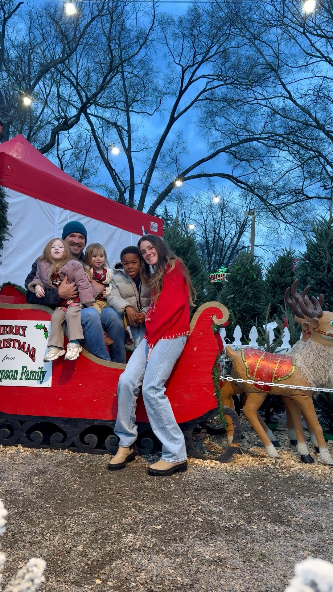Christmas traditions 🫶🏼 probably my favorite Christmas sweater I’ve ever owned. And JEANS THAT FIT! 

#LTKHoliday #LTKmomlife #LTKootd