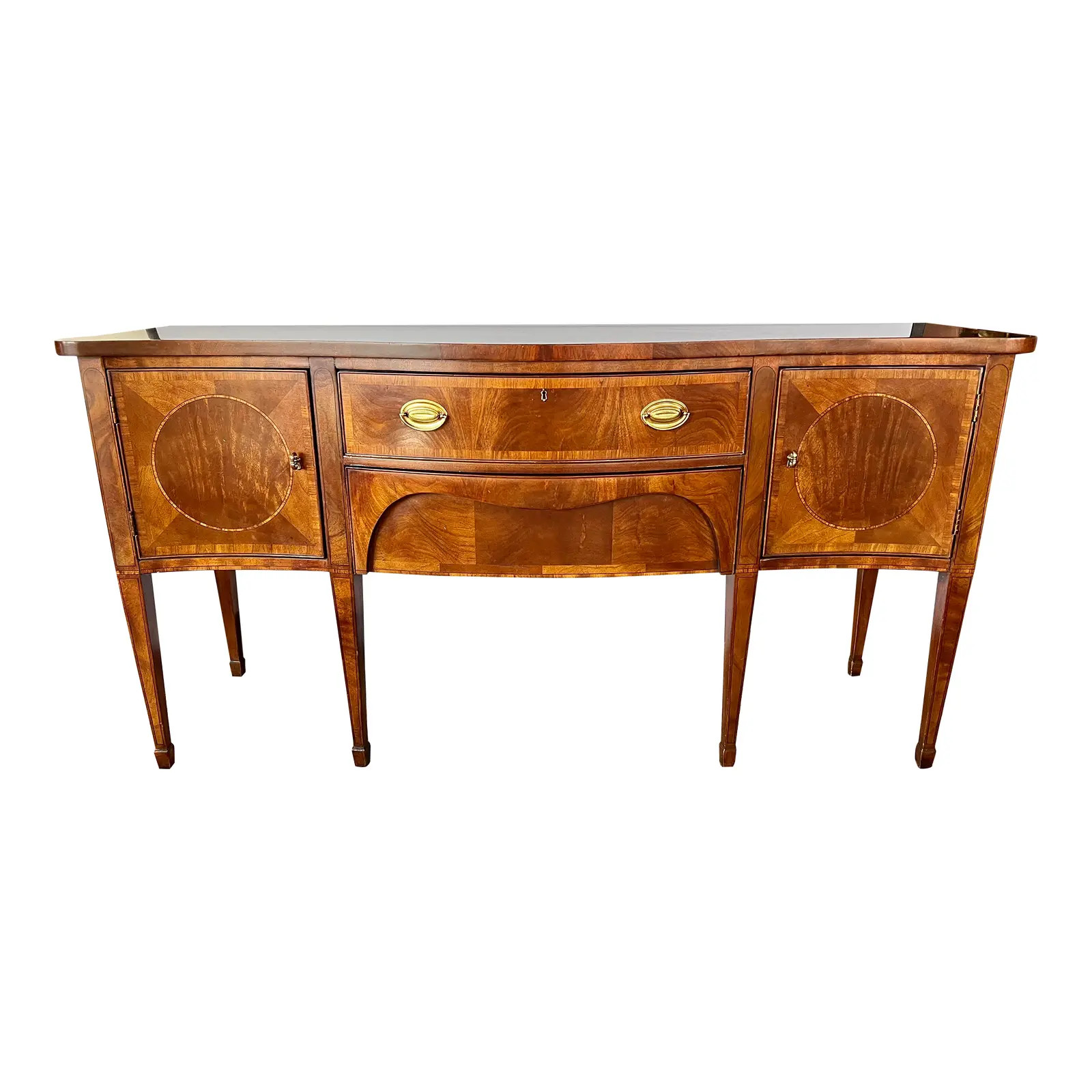 Henredon Mahogany Inlay Sideboard Buffet Credenza | Chairish