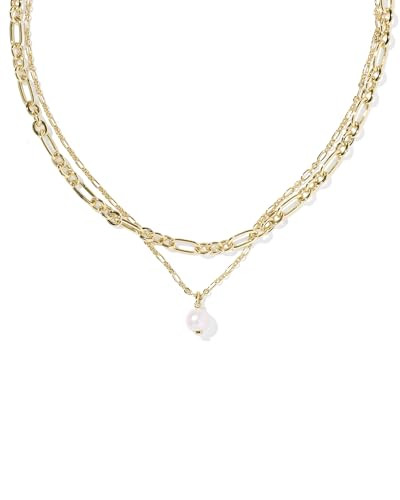 Amazon.com: Kendra Scott Ashton Multi Strand Necklace, 14K Gold-Plated Brass, Fashion Jewelry for... | Amazon (US)