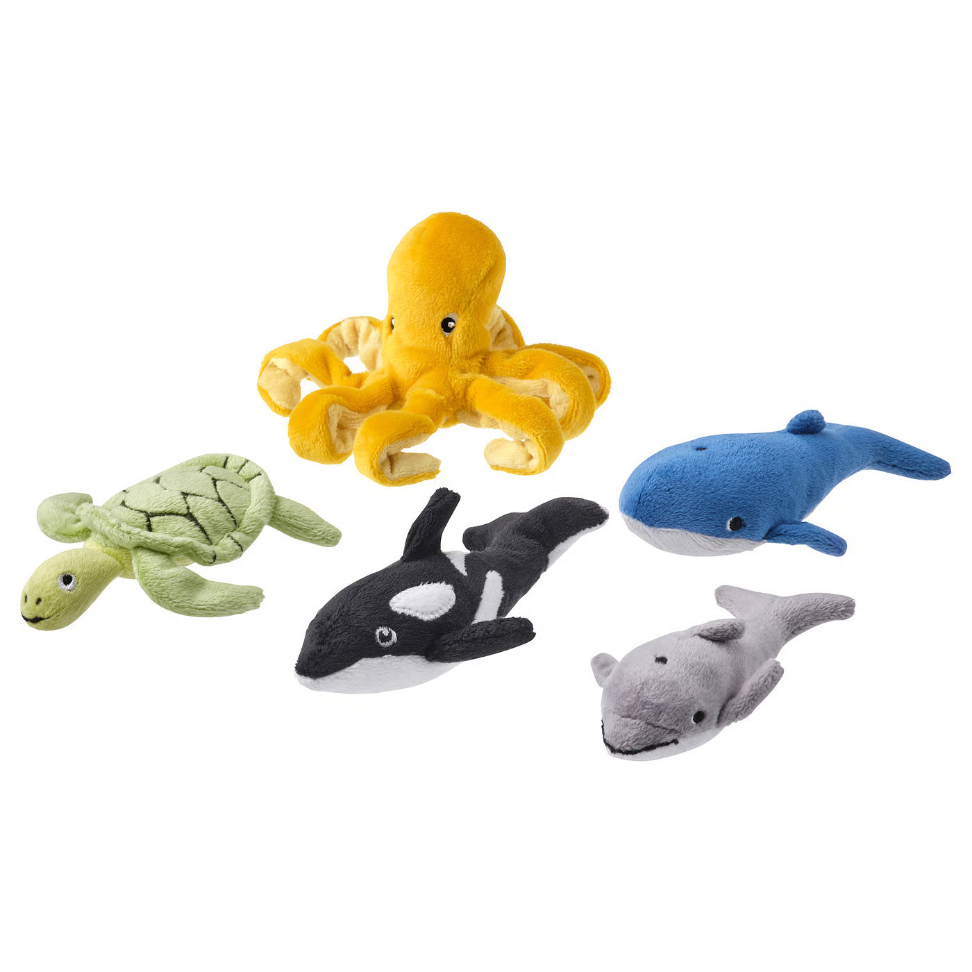 IKEA BLÅVINGAD 5-piece soft toy set, ocean animals/mixed colors | IKEA US